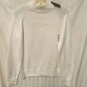 Jeanne Pierre NWT Turtleneck Sz L Cream Cotton